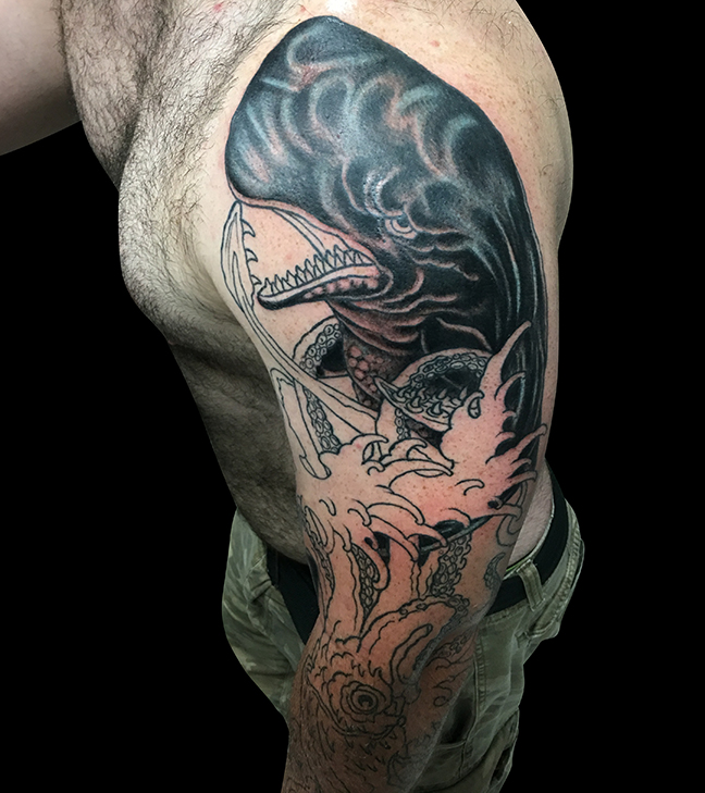 traditional sperm whale tattoo