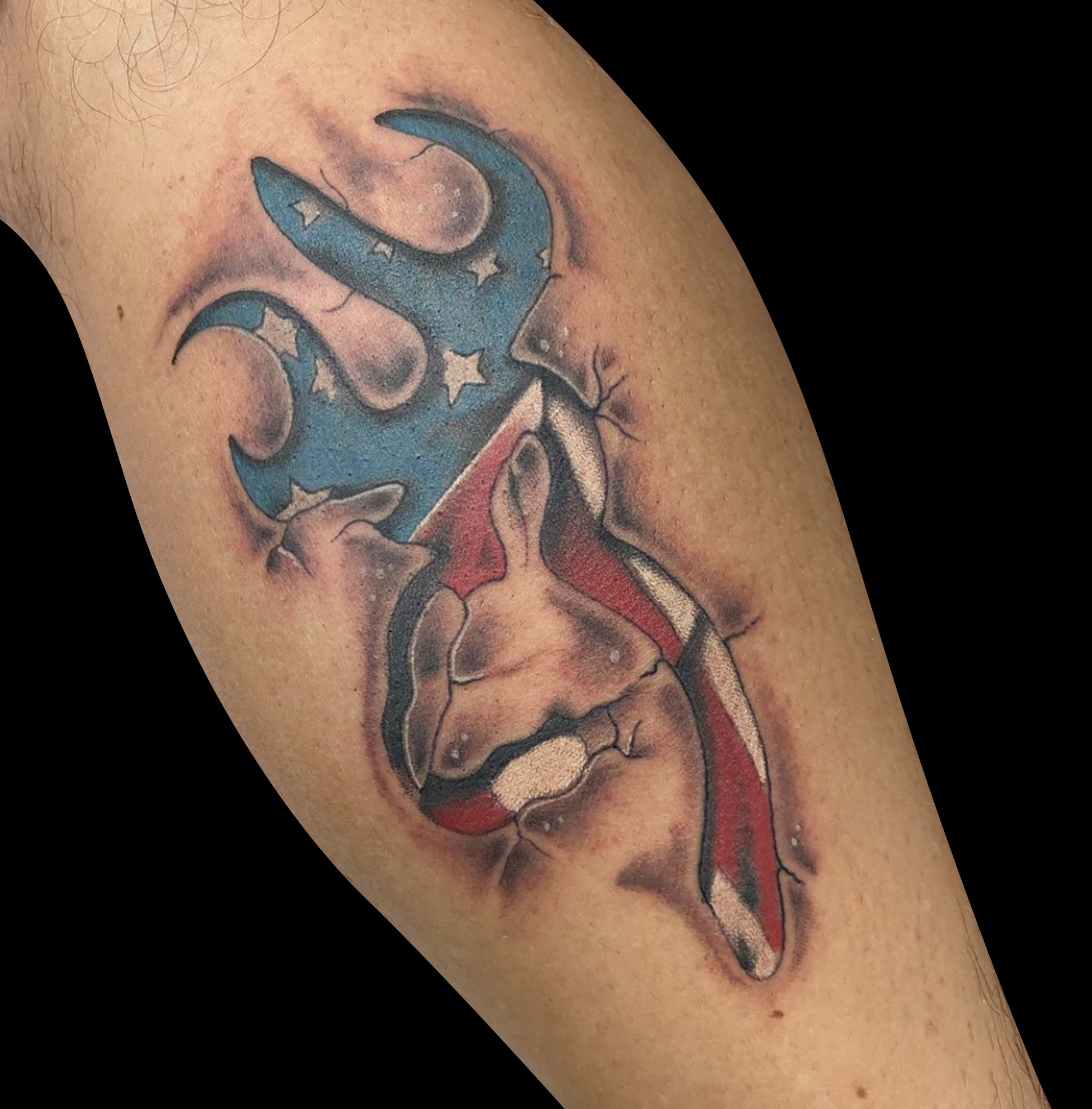rebel flag deer tattoo